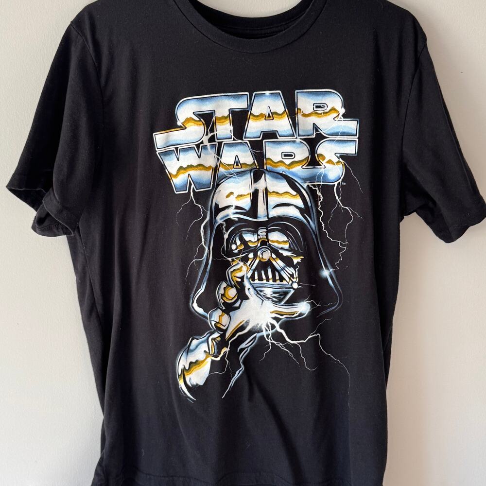 Star Wars Darth Vader T Shirt XL Black Mad Engine Lightning Graphic Tee